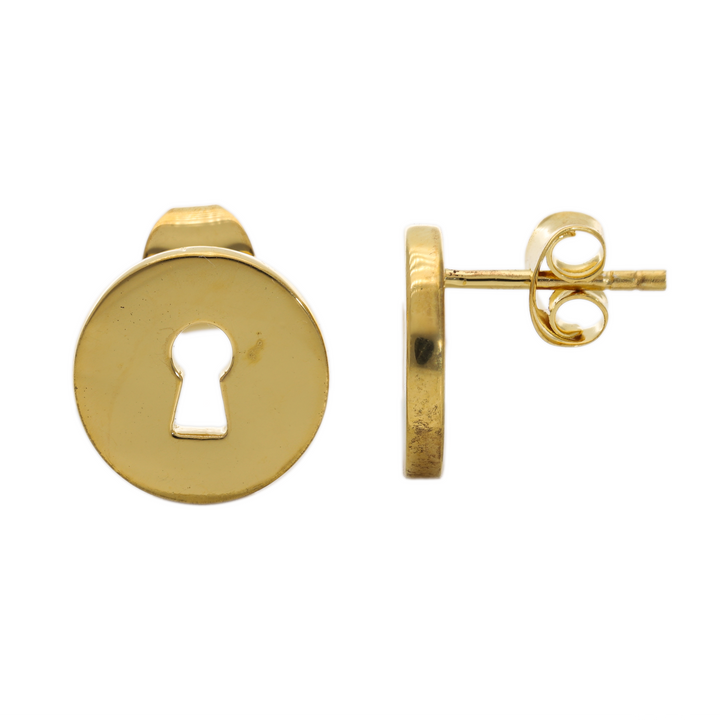 Gold Vermeil Lock & Key Gilt Earrings