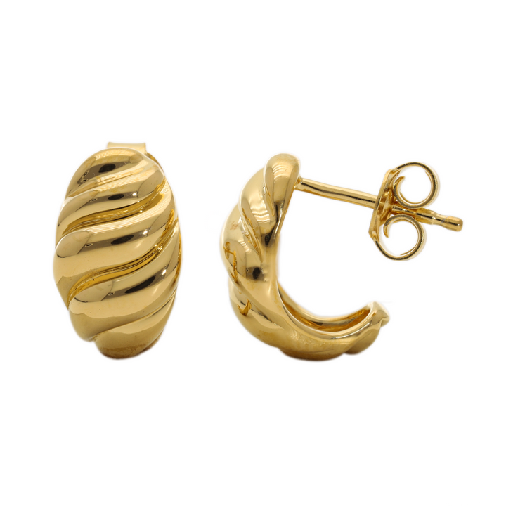 Gold Vermeil Twisted Huggie Hoop Earrings