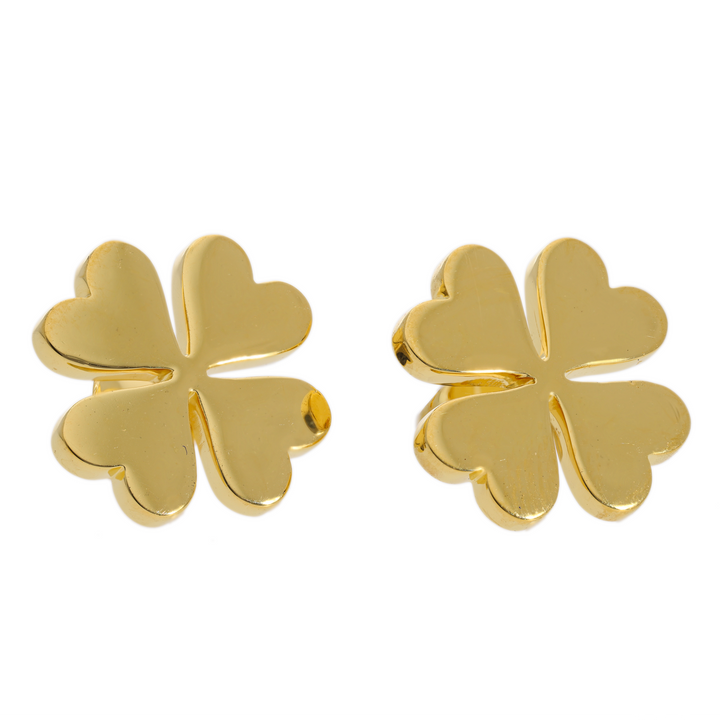 Gold Vermeil Four-Leaf Clover Earrings