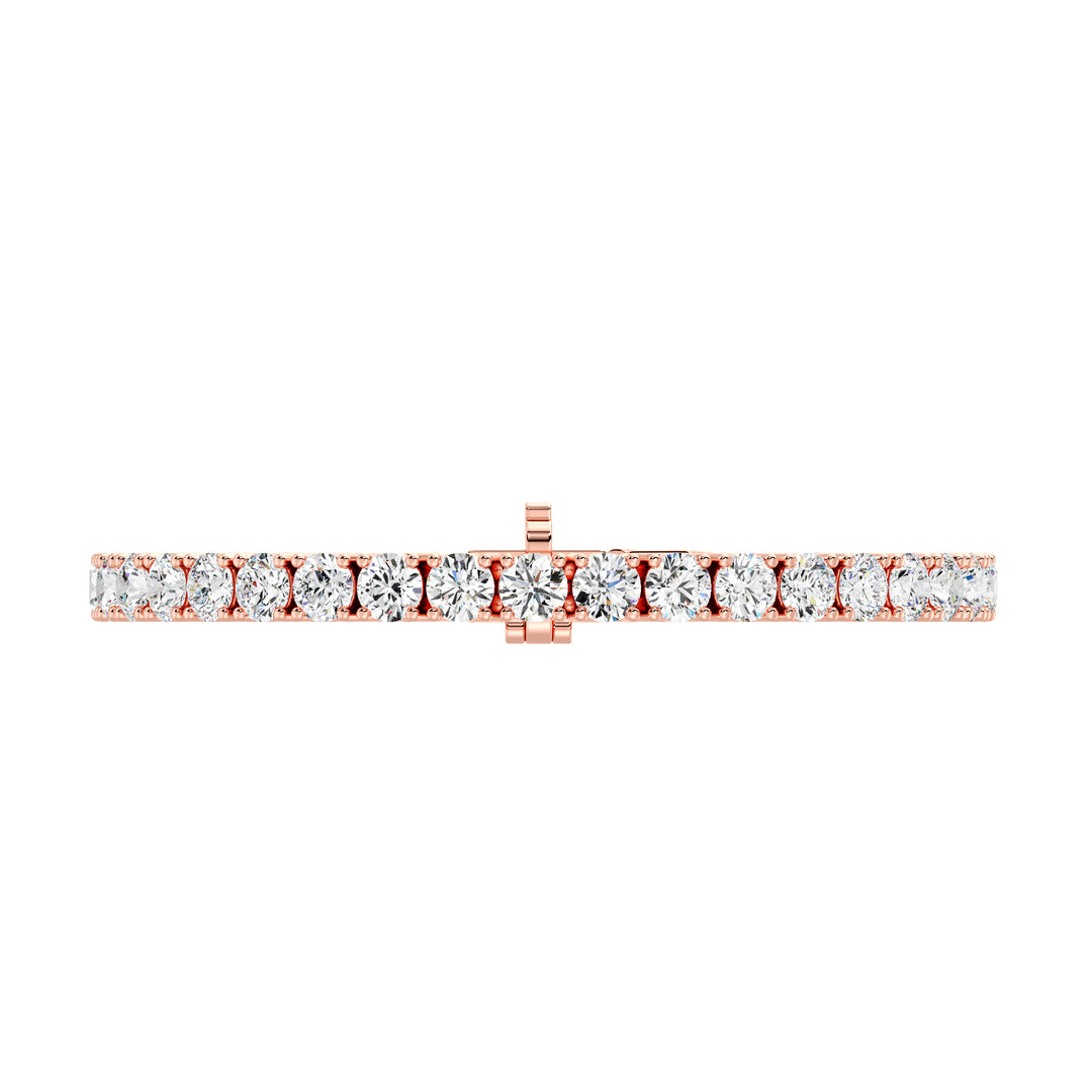 Rose Gold Lab-Grown Diamond Tennis Bracelet with 12.30ct EF/VS Diamonds