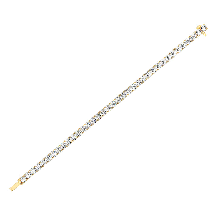 Round Lab-Grown Diamond Tennis Bracelet in 18K Yellow Gold Setting