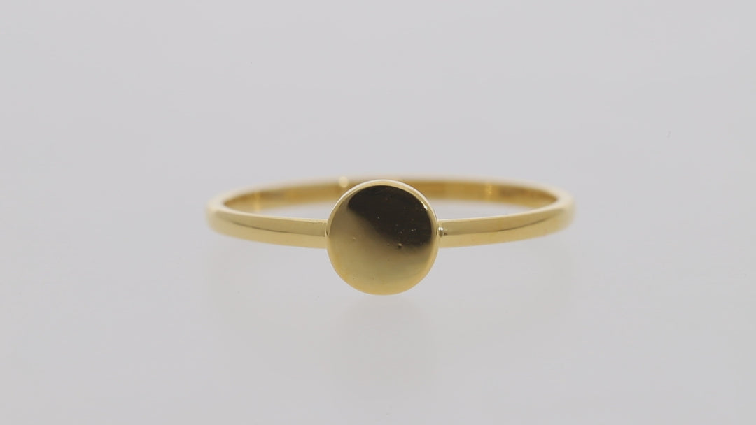 Gold Vermeil Roung Signet Ring