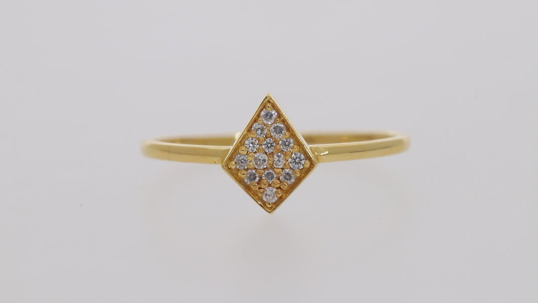 Gold Vermeil Star Cluster Cubic Zirconia Ring