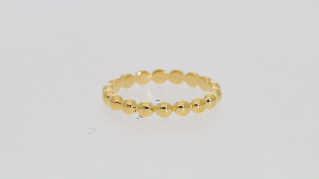 Gold Vermeil Beaded Stackable Ring