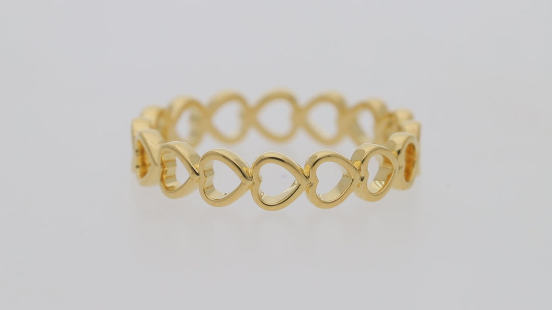 Gold Vermeil Open Heart Band Ring