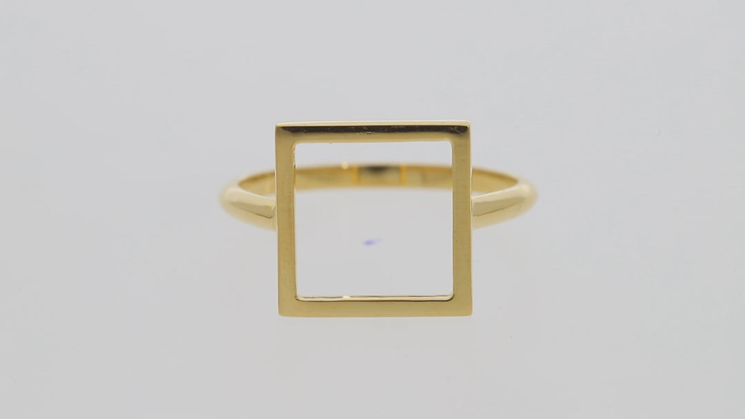 Gold Vermeil Square Signet Ring