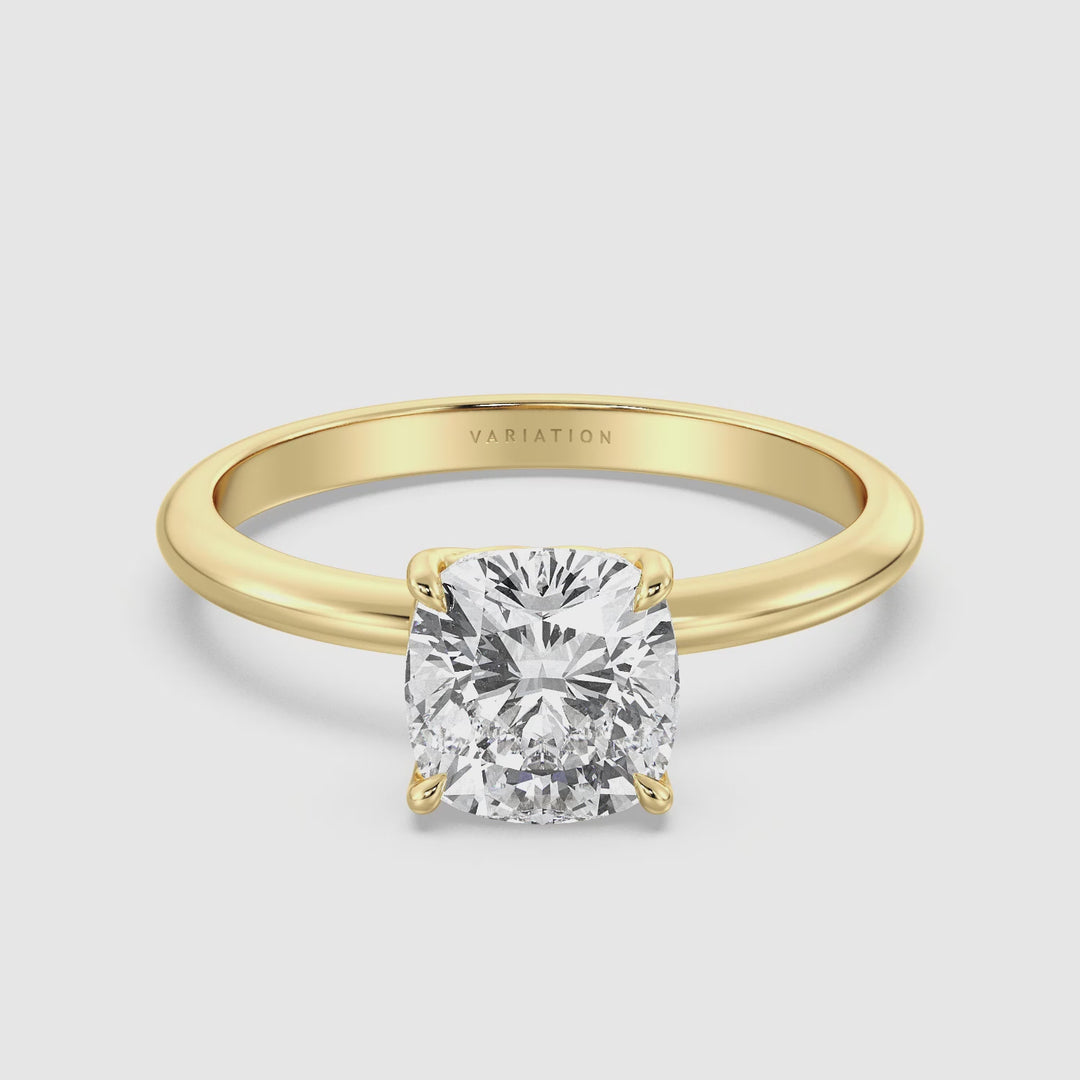 Timeless 4-Claw Cushion-Cut Lab-Grown Diamond Solitaire Engagement Ring in 18K Gold