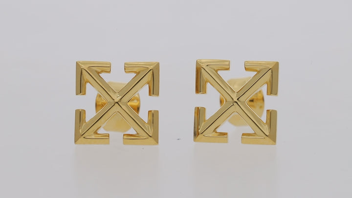 Gold Vermeil Arrow-Motif Earrings