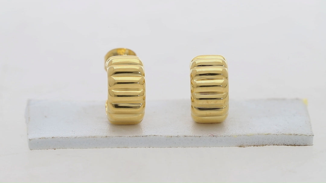 Gold Vermeil Wave Hoop Earrings