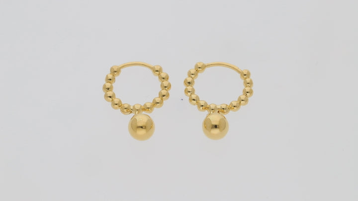 Gold Vermeil Beaded Hoop Earrings