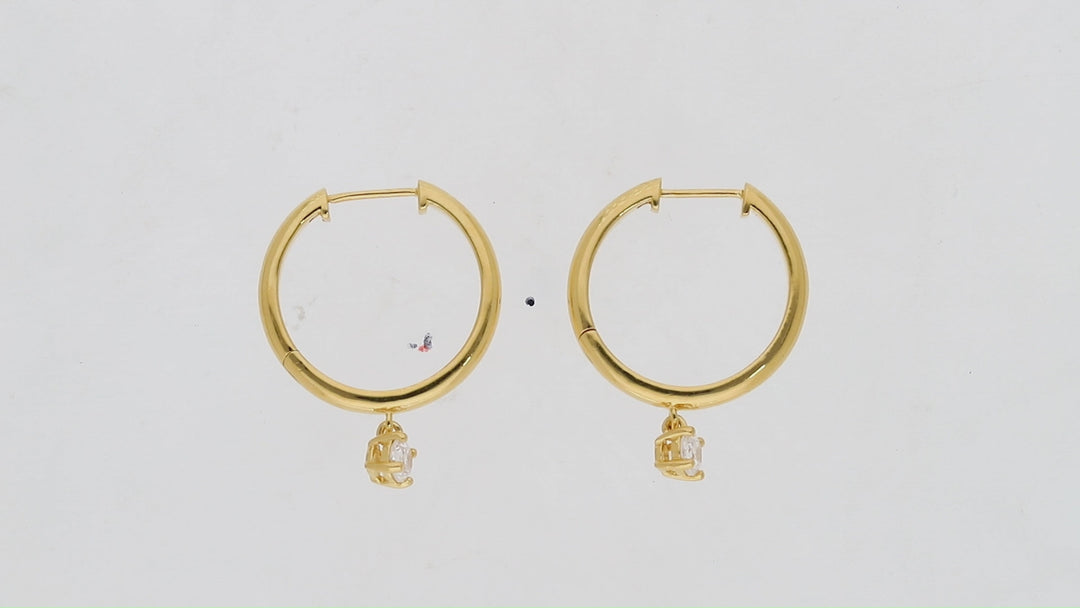 Round Topaz Hoop Earrings In Luxurious Gold Vermeil