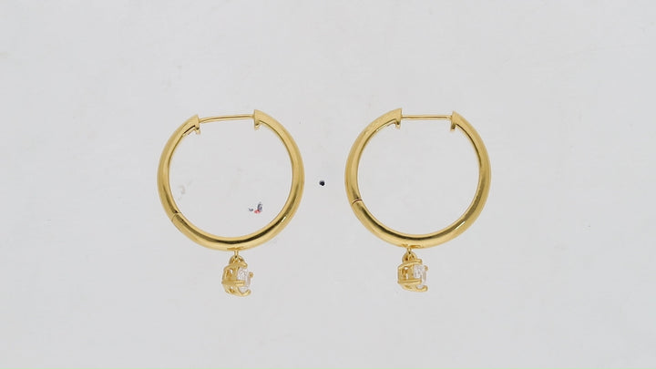 Round Topaz Hoop Earrings In Luxurious Gold Vermeil