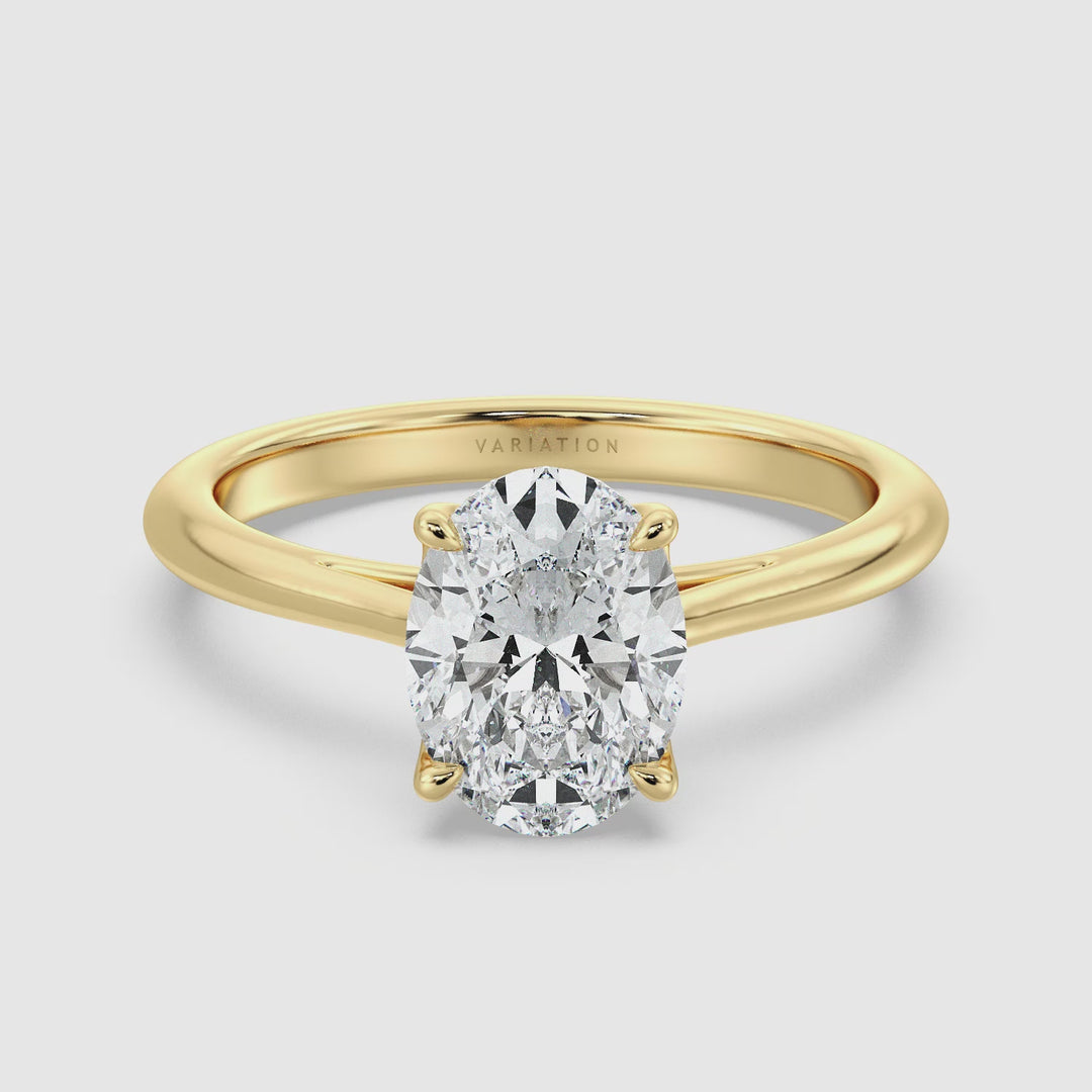 Timeless Oval-Cut Lab-Grown Diamond Solitaire Engagement Ring in 18K Gold with Classic 4-Claw Setting