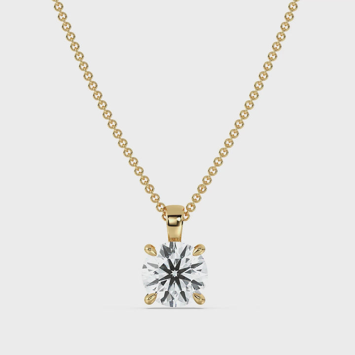 Round-Cut Lab-Grown Diamond Solitaire Pendant in luxurious 18K gold