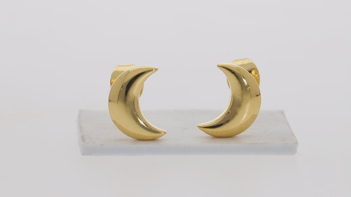 Gold Vermeil Crescent Moon Earrings