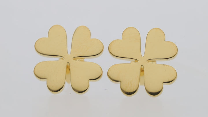 Gold Vermeil Four-Leaf Clover Earrings