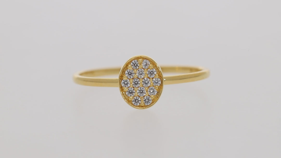 Gold Vermeil Dainty Skinny Ring With Cubic Zirconia