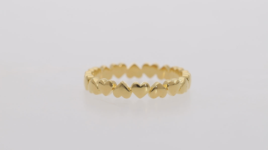 Gold Vermeil Heart Band Ring