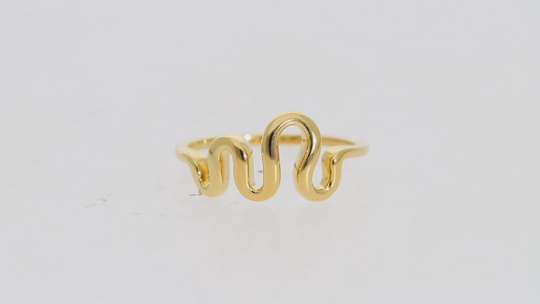 Gold Vermeil Squiggle Wavy Stacking Ring