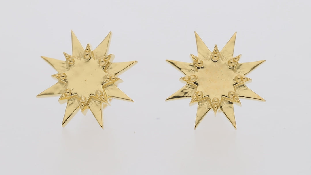 Gold Vermeil Starburst Stud Earrings