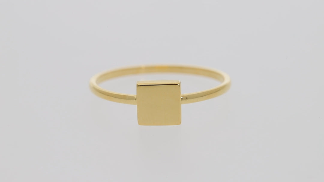 Gold Vermeil Solid Square Signet Ring