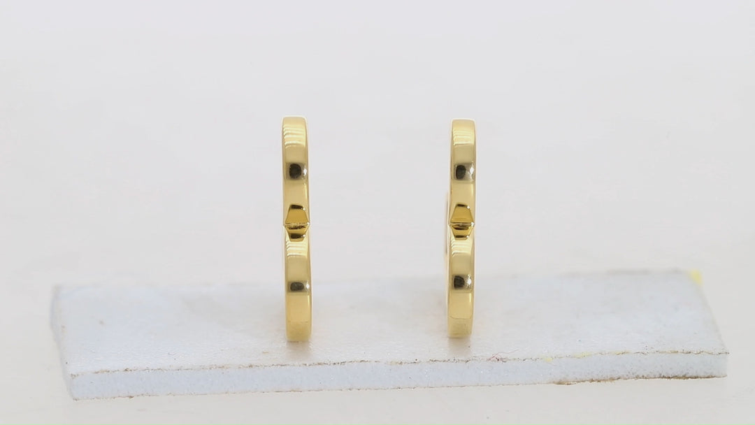 Gold Vermeil Heart Hoop Huggie Earrings