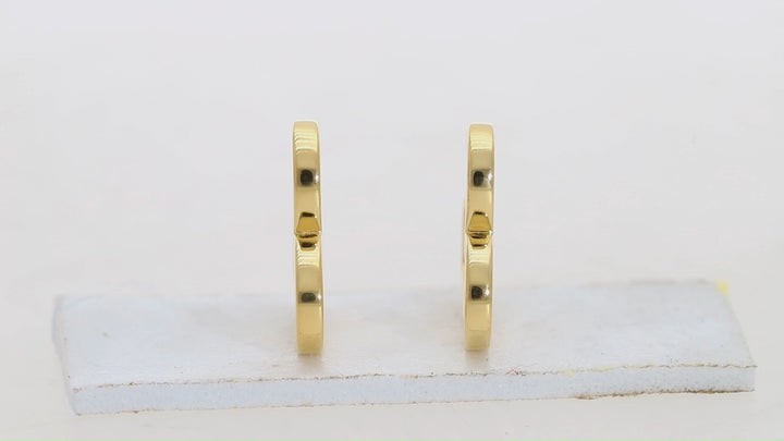 Gold Vermeil Heart Hoop Huggie Earrings