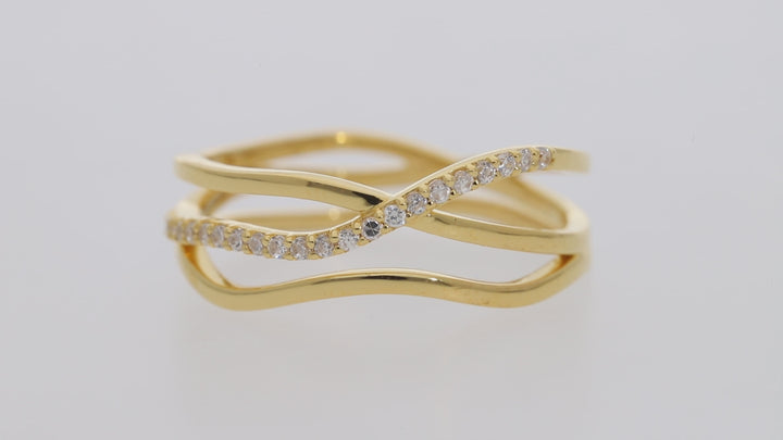 Gold Vermeil Criss Cross Ring