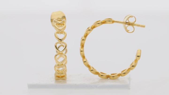 Gold Vermeil Heart-Shaped Hoop Earrings