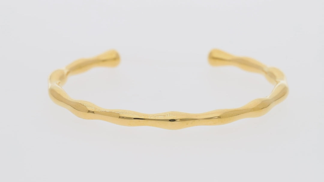 Gold Vermeil Wave Cuff Bracelet