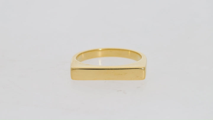 Gold Vermeil Signet Bar Ring